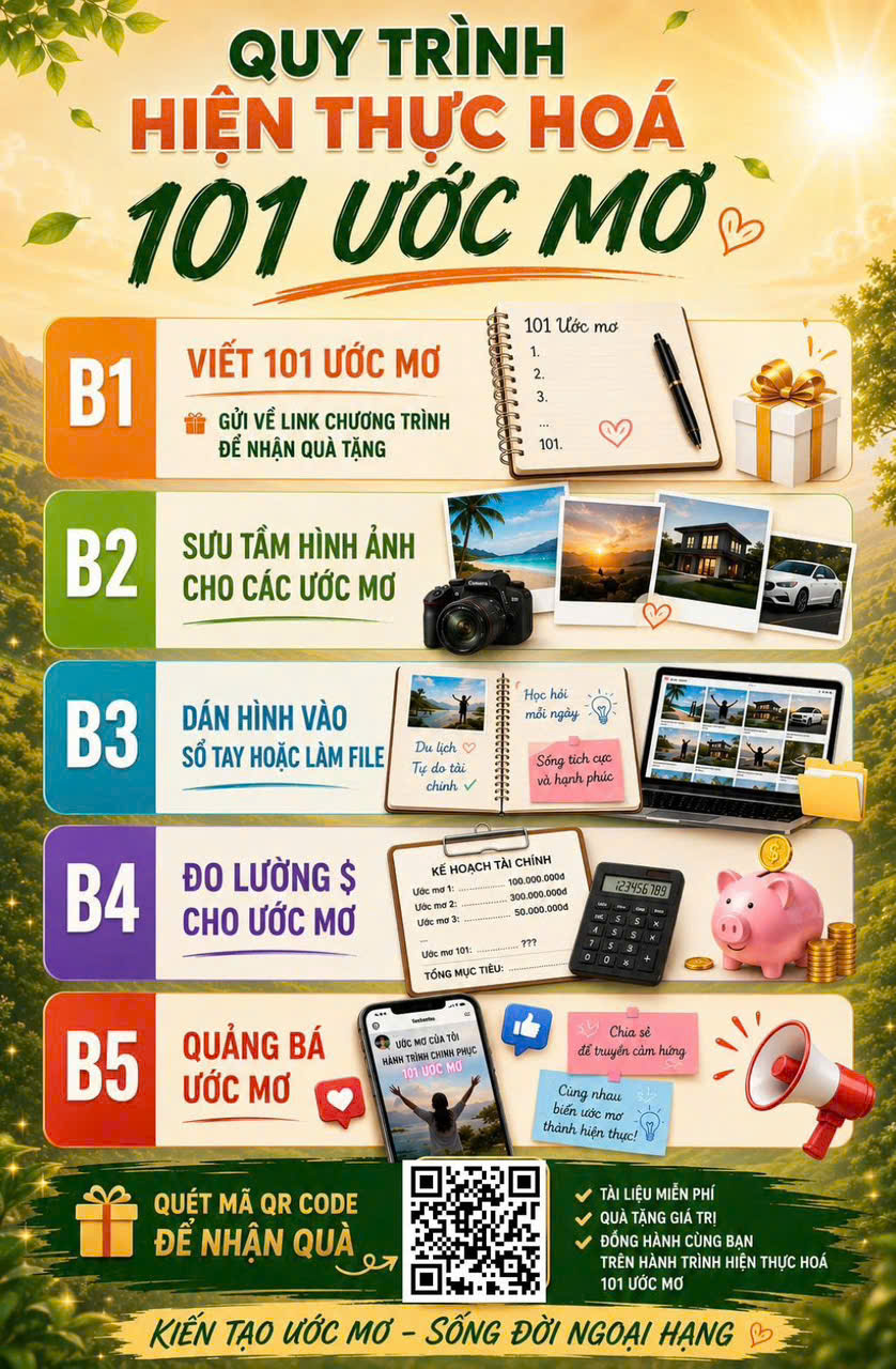 Quy trình hiện thực hóa 101 Ước Mơ — 5 bước
